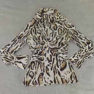 Cache Top Animal Print Blouse